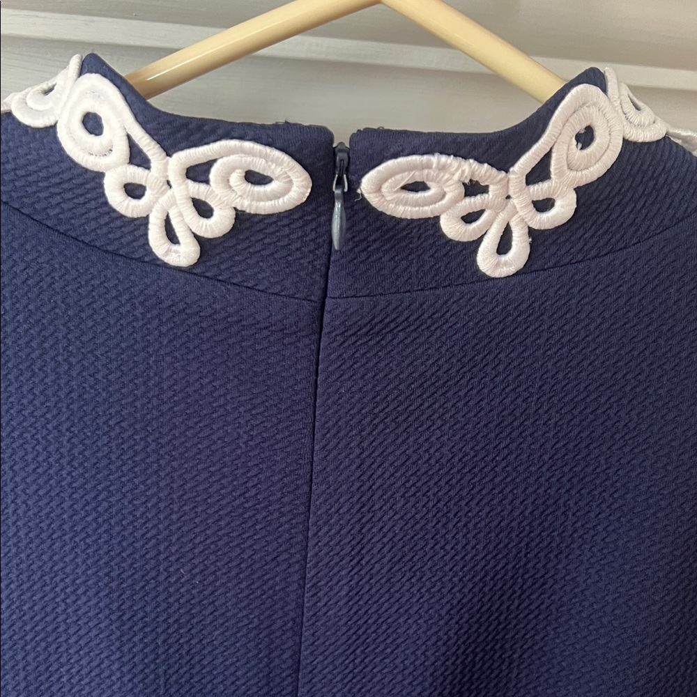 Jessica Howard Navy Mini Dress with White Embroidered Placket - Picture 5 of 8